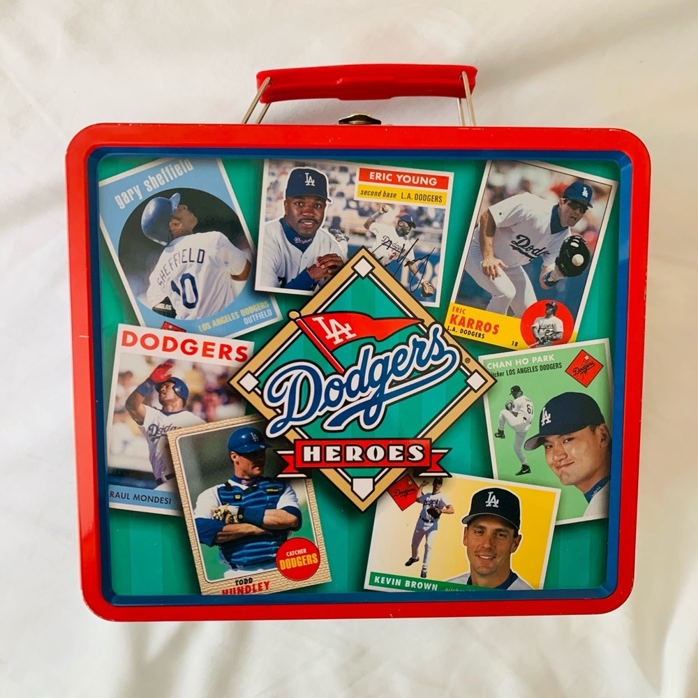 MLB Vintage 1999 Los Angeles LA Dodgers Heroes Baseball Metal Tin Lunchbox